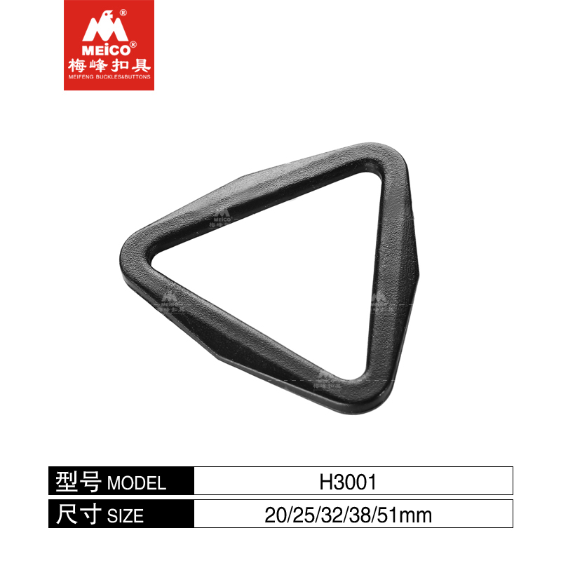 China Meico Factory Dreiecksschnalle aus Kunststoff